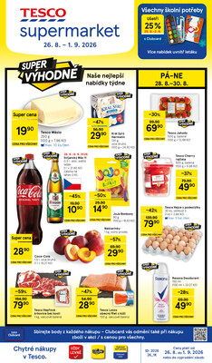 Leták Tesco supermarkety od 26.8. do 1.9.2026