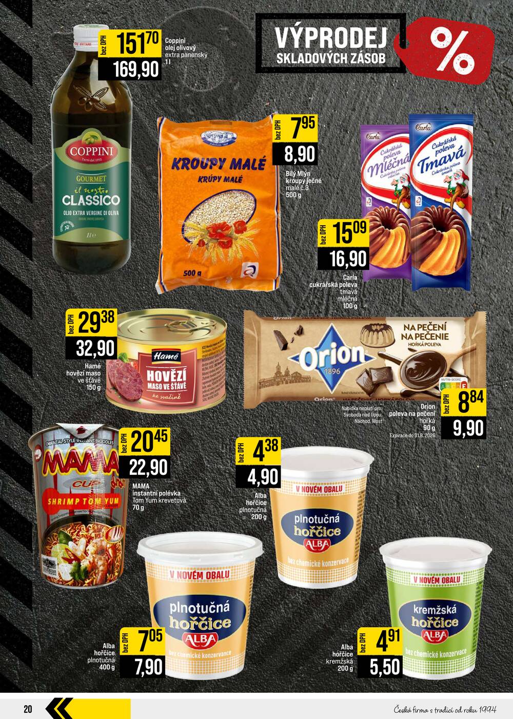 Leták JIP - JIP Cash & Carry České Budějovice, Most, Náchod, Polička, Sušice a Svoboda nad Úpou od 26.8. do 1.9.2026 - strana 20 Leták JIP - JIP Cash & Carry České Budějovice, Most, Náchod, Polička, Sušice a Svoboda nad Úpou od 26.8. do 1.9.2026 - strana 20