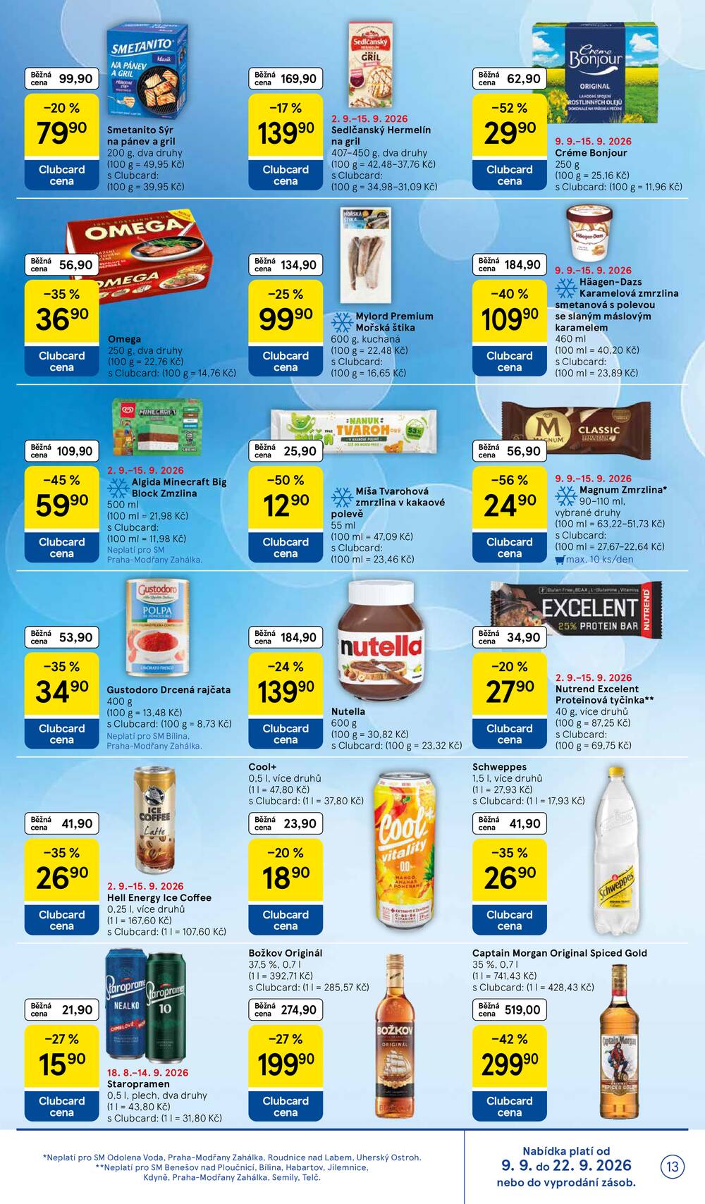 Tesco supermarkety od 9.9. do 15.9.2026