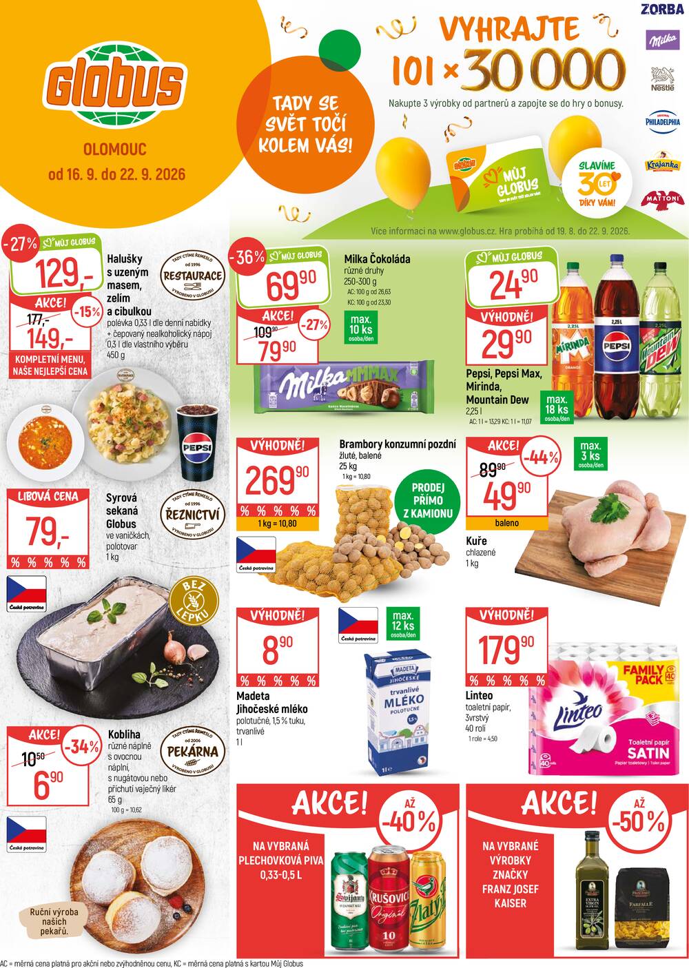 Leták Globus - Akční leták Globus 16.9. - 22.9.2026 - Globus Olomouc - strana 1 Leták Globus - Akční leták Globus 16.9. - 22.9.2026 - Globus Olomouc - strana 1
