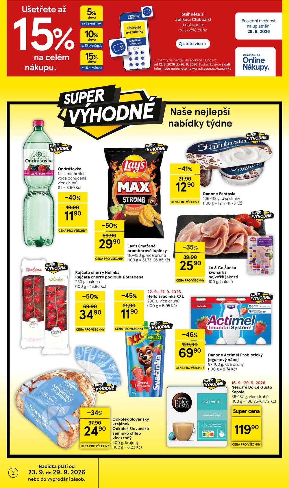 Leták Tesco - Tesco supermarkety od 23.9. do 29.9.2026 - strana 2