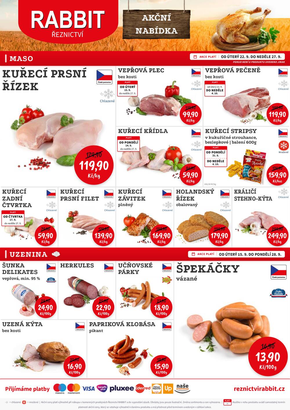Leták RABBIT řeznictví - RABBIT řeznictví od 21.9. do 26.9.2026 - strana 1 Leták RABBIT řeznictví - RABBIT řeznictví od 21.9. do 26.9.2026 - strana 1