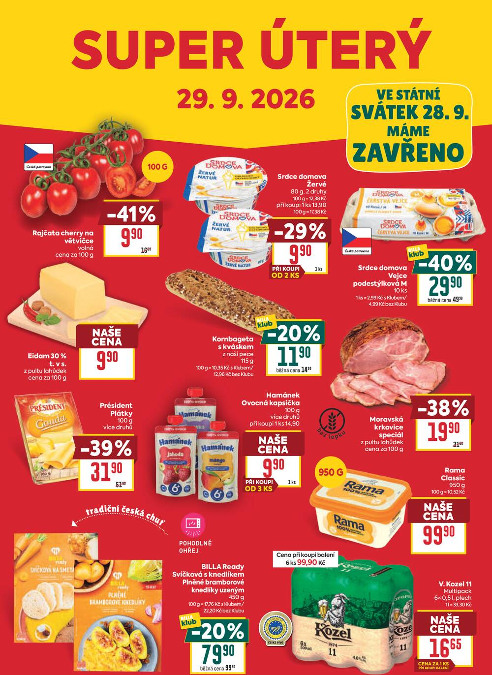 BILLA malý leták od 23.9. do 29.9.2026