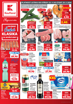 Kaufland - Kaufland 22.9. - 29.9. - Kaufland - Praha 8 (Libeň)