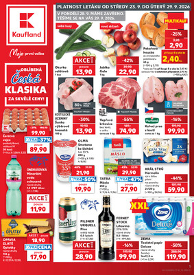 Leták Kaufland 23.9. - 29.9. - Kaufland - Ústí nad Labem (Všebořická)