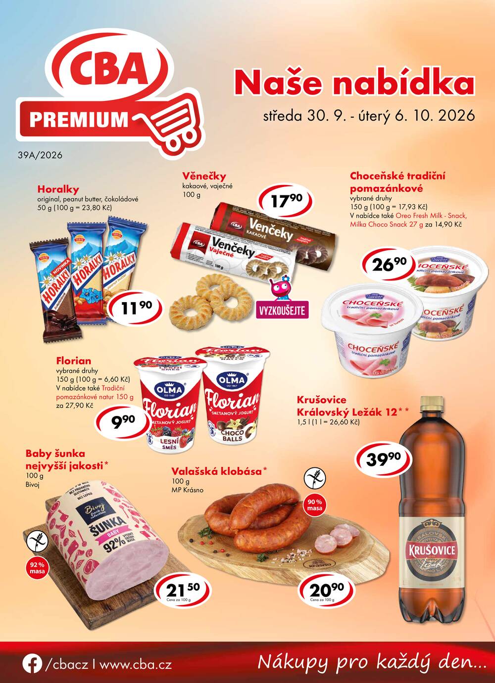 Leták CBA - CBA Premium od 30.9. do 6.10.2026 - strana 1 Leták CBA - CBA Premium od 30.9. do 6.10.2026 - strana 1