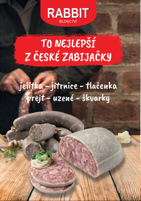 leták RABBIT řeznictví