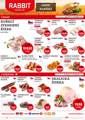 leták RABBIT řeznictví