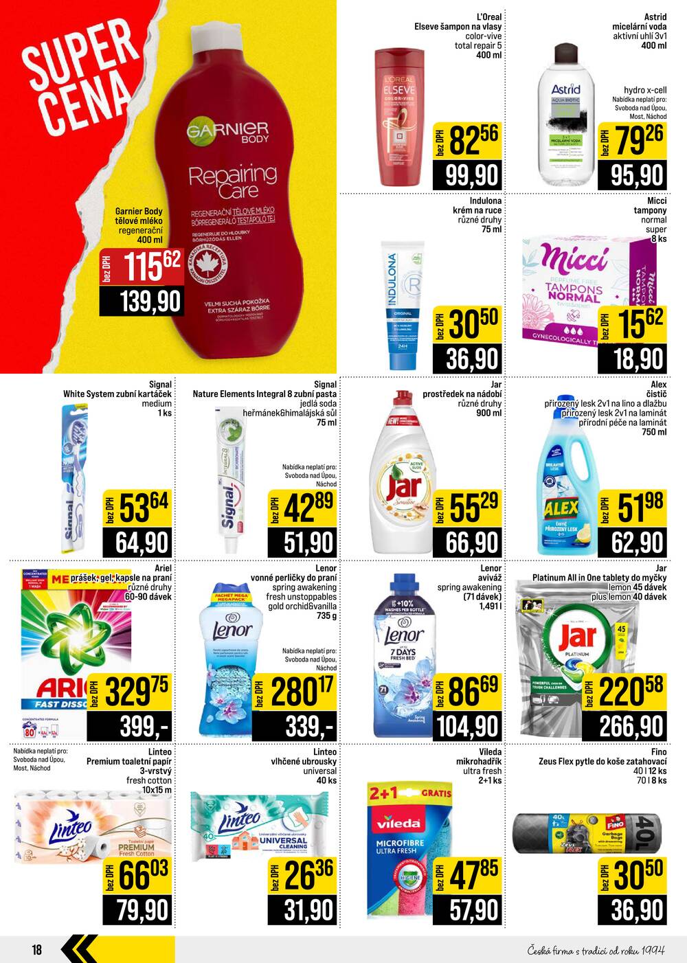 JIP Cash & Carry České Budějovice, Most, Náchod, Polička, Sušice a Svoboda nad Úpou od 23.9. do 29.9.2026