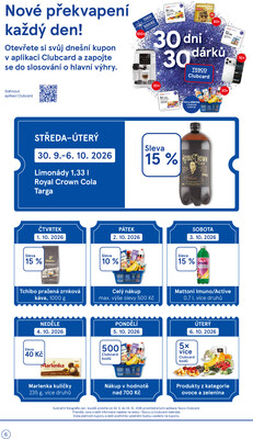 Tesco supermarkety od 30.9. do 6.10.2026