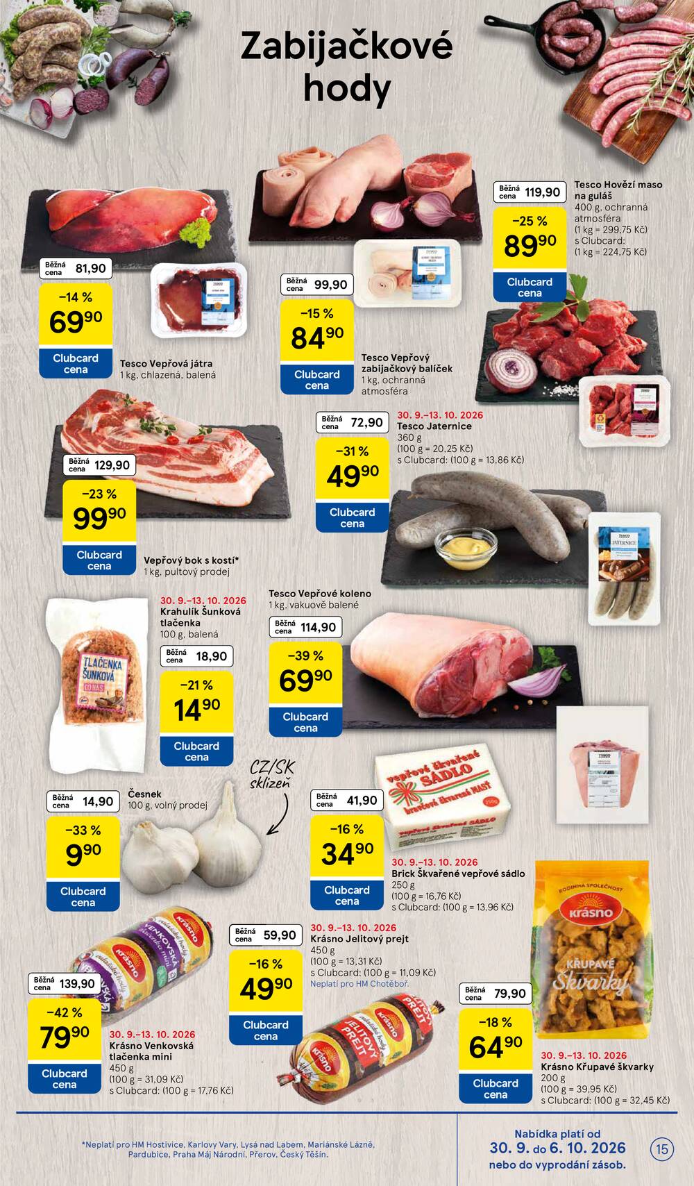 Tesco hypermarkety od 30.9. do 6.10.2026