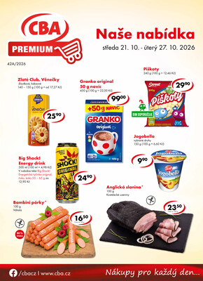 CBA Premium od 21.10. do 27.10.2026