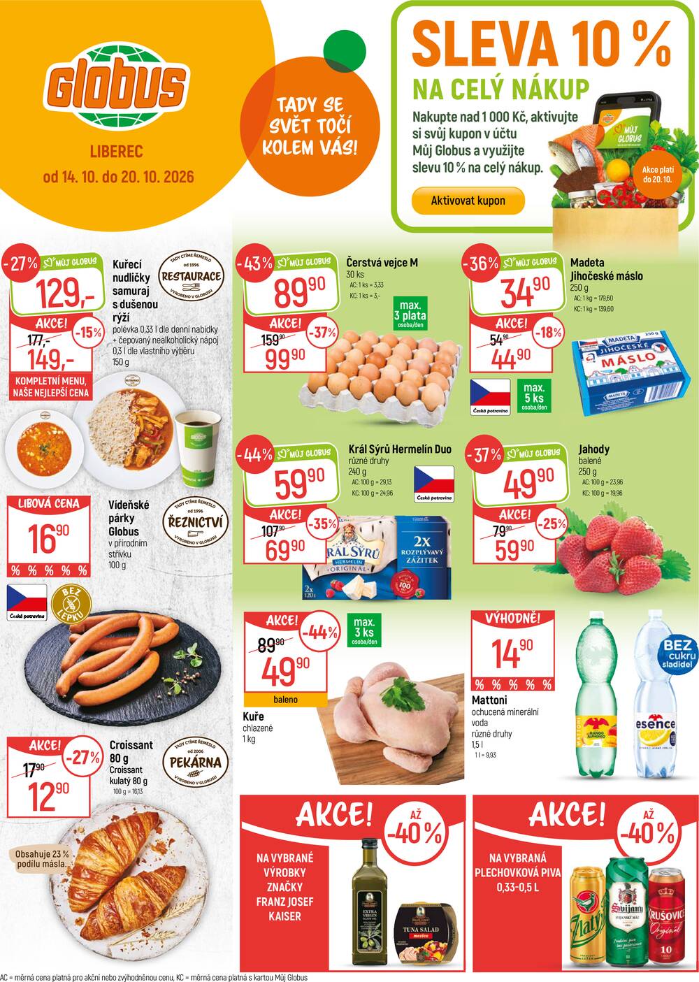 Leták Globus - Akční leták Globus 14.10. - 20.10.2026 - Globus Liberec - strana 1 Leták Globus - Akční leták Globus 14.10. - 20.10.2026 - Globus Liberec - strana 1