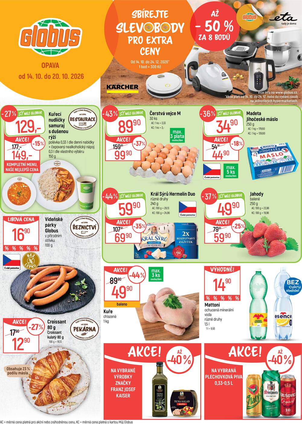Leták Globus - Akční leták Globus 14.10. - 20.10.2026 - Globus Opava - strana 1