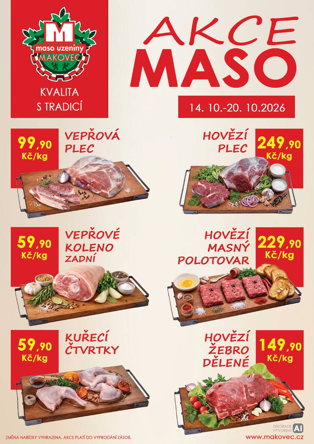 Leták MAKOVEC a.s. – maso uzeniny - Makovec 5.skupina od 14.10. do 20.10.2026 - strana 1