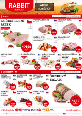 leták RABBIT řeznictví