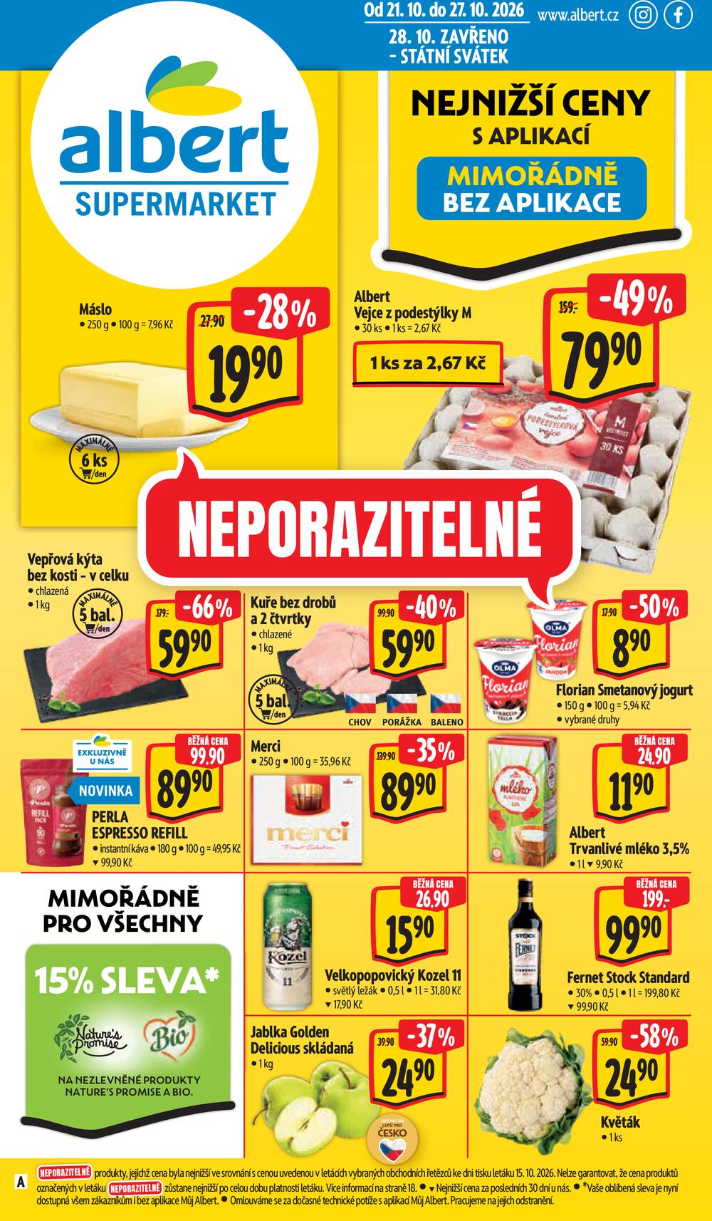 Leták Albert - Albert Supermarket Jihomoravský od 21.10. do 27.10.2026 - strana 1 Leták Albert - Albert Supermarket Jihomoravský od 21.10. do 27.10.2026 - strana 1