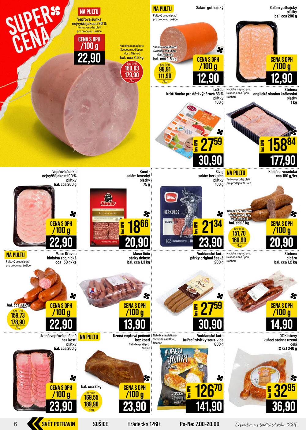 JIP Cash & Carry České Budějovice, Most, Náchod, Polička, Sušice a Svoboda nad Úpou od 21.10. do 27.10.2026