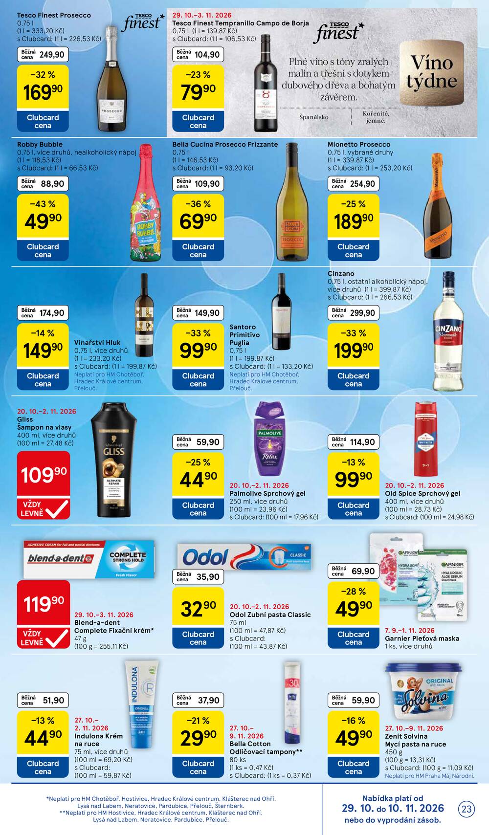 Tesco hypermarkety od 29.10. do 3.11.2026