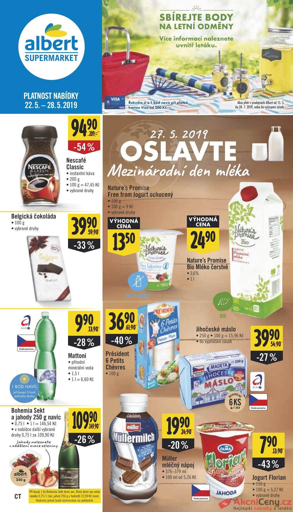 Albert Supermarket 22.5. - 28.5. Kobylisy, Vinohradská OC Flora, Krone, Mukařovského