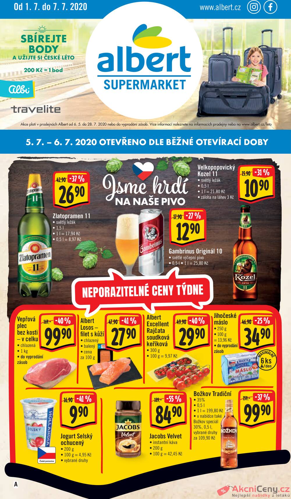 Leták Albert - Albert Supermarket od 1.7. do 7.7.2020 - strana 1 Leták Albert - Albert Supermarket od 1.7. do 7.7.2020 - strana 1