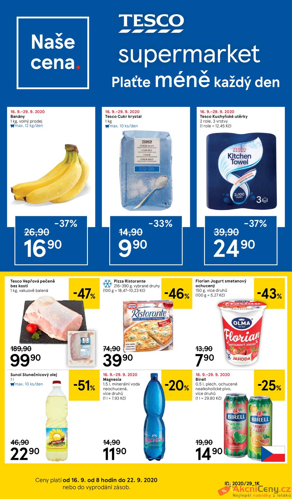 Tesco supermarkety od 16.9. do 22.9.2020