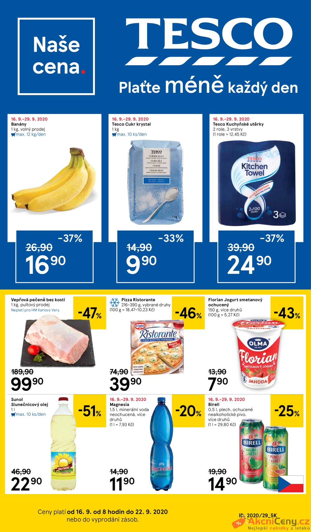 Tesco malé hypermarkety od 16.9. do 22.9.2020