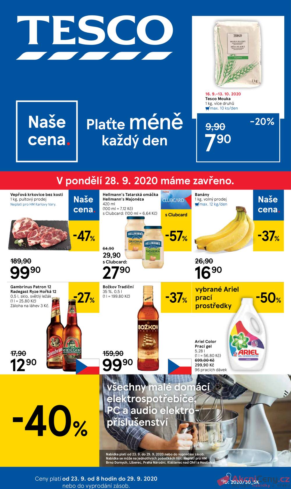 Tesco malé hypermarkety od 23.9. do 29.9.2020