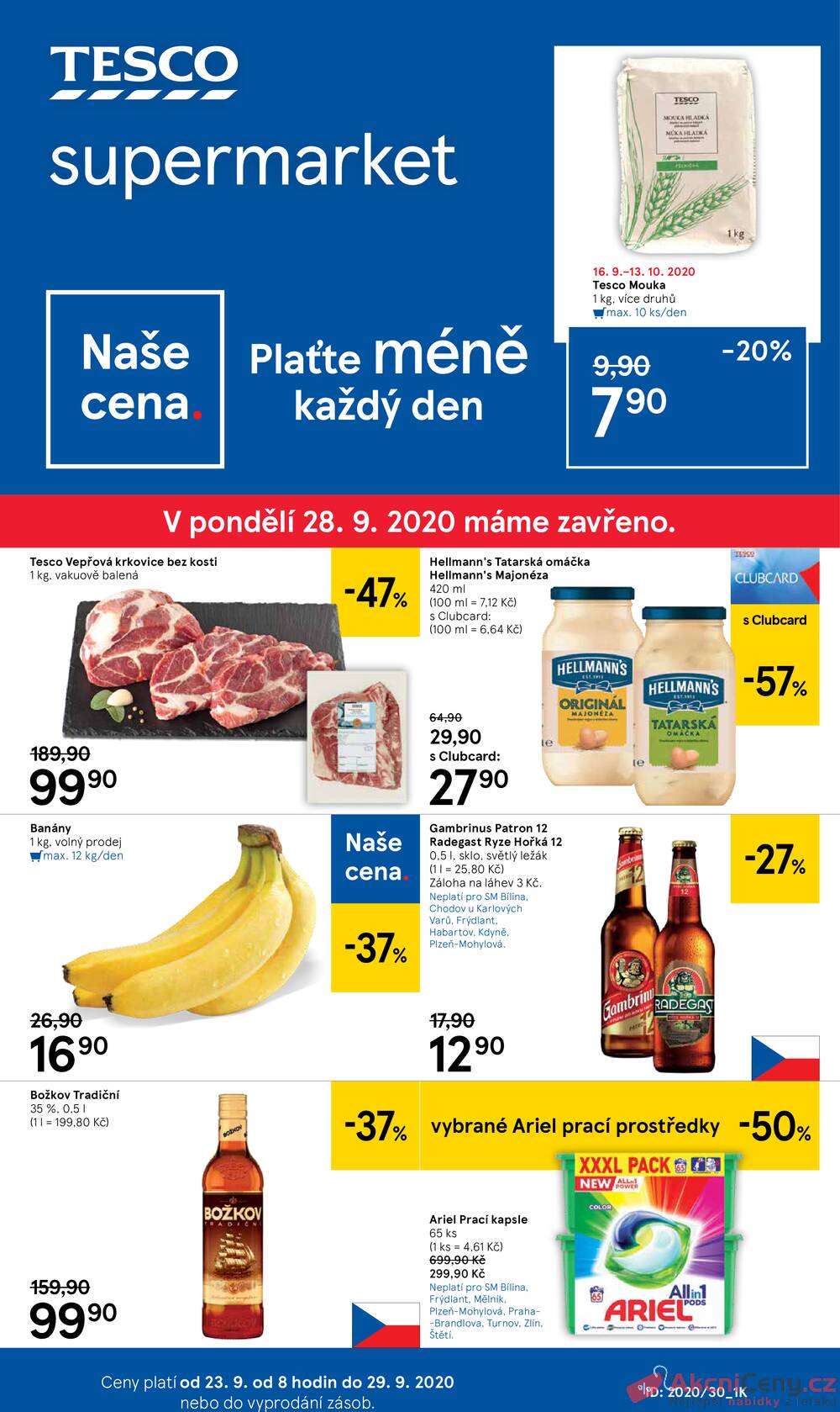 Tesco supermarkety od 23.9. do 29.9.2020
