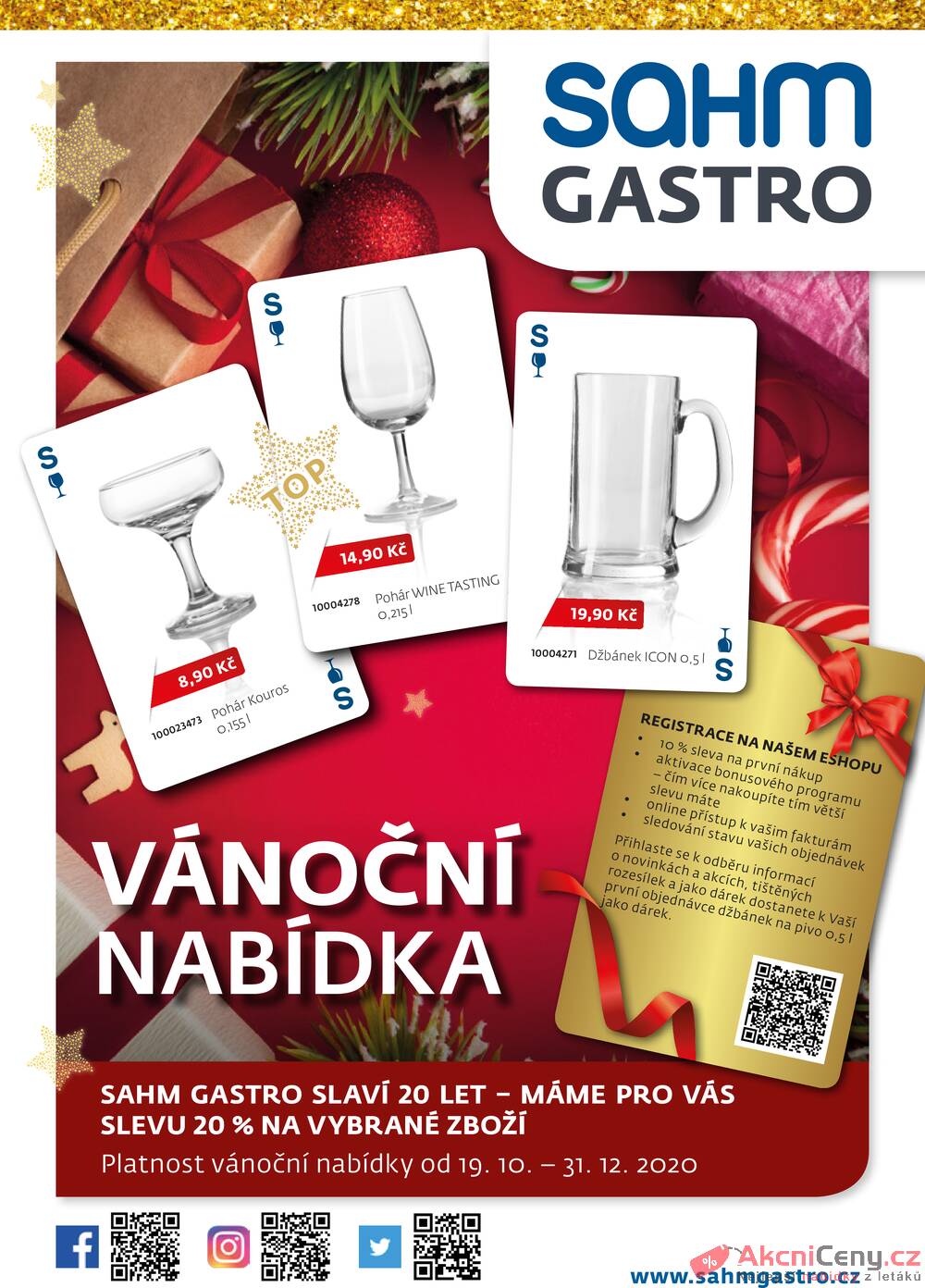 Leták Sahm Gastro - Sahm Gastro Vánoční nabídka od 19.10. do 31.12.2020 - strana 1 Leták Sahm Gastro - Sahm Gastro Vánoční nabídka od 19.10. do 31.12.2020 - strana 1