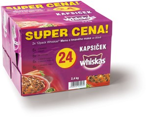 Whiskas kapsičky pro kočky, 24× 100 g, vybrané druhy