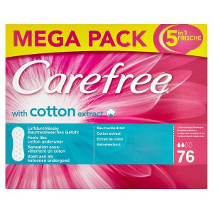 Carefree with cotton extract slipové vložky 76 ks Košík.cz
