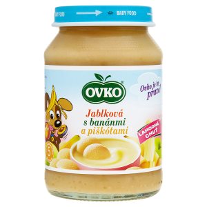 Ovko Jablečná s banány a piškoty kojenecká výživa 190g