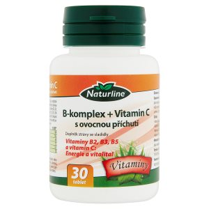 Naturline B-komplex + vitamin C s ovocnou příchutí vitaminy 30 tablet
