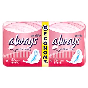 Always Sensitive Ultra super plus hygienické vložky 16 ks Globus