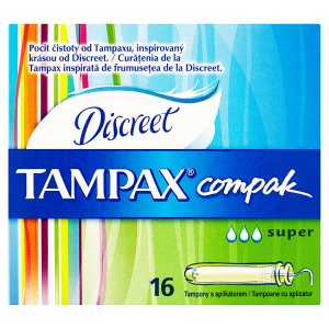 Tampax Compak Discreet tampony s aplikátorem super 16 ks Košík.cz
