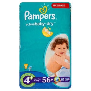 Pampers Active Baby Pleny 4+ Maxi+ 56 ks