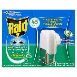 Raid Elektrický odpařovač s tekutou náplní eukalyptus proti komárům 45 nocí 27ml Lidl