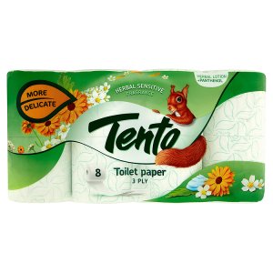 Tento Herbal sensitive toaletní papír 8 rolí Tamda Foods