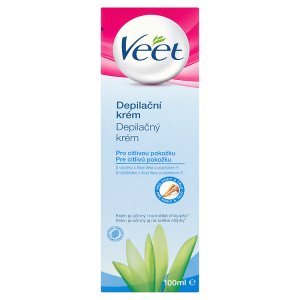Veet Depilační krém pro citlivou pokožku s aloe vera & vitamínem E pro nohy a tělo 100ml Albert