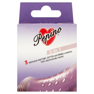 Pepino 3in1 Kondomy z přírodního latexu anatomicky tvarované 3 ks Tamda Foods