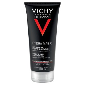 Vichy Homme Hydra Mag C Hydratační povzbuzující sprchový gel na tělo a vlasy 200ml