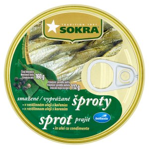 Sokra Smažené šproty v rostlinném oleji s kořením 160g