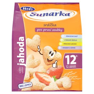 Sunarka Srdíčka s příchutí jahoda pro první zoubky 50g Tesco