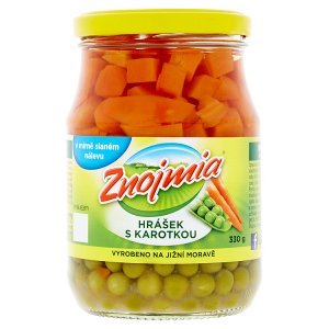 Znojmia Hrášek s karotkou v mírně slaném nálevu 330g