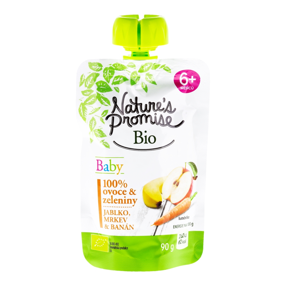 Nature's Promise Bio Pyré jablko, mrkev, banán Albert