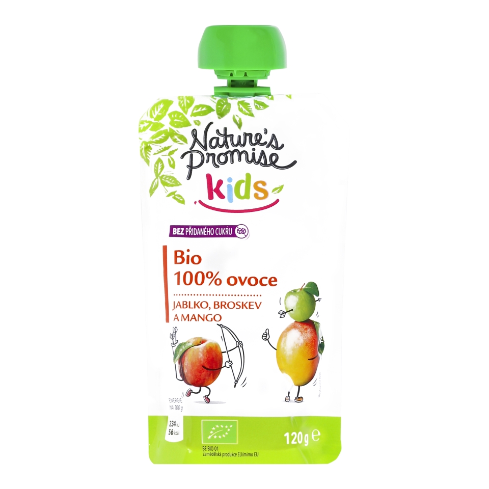 Nature's Promise Kids Bio pyré jablko, broskev Albert