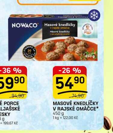 MASOVÉ KNEDLÍČKY V RAJSKÉ OMÁČCE* 450 g 