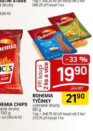 BOHEMIA TYČINKY vybrané druhy 80 g 