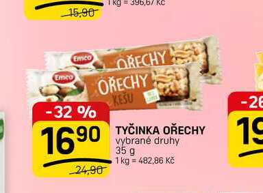 TYČINKA OŘECHY vybrané druhy 35 g
